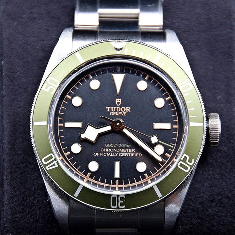 tudor 30100|tudor black bay green bezel.